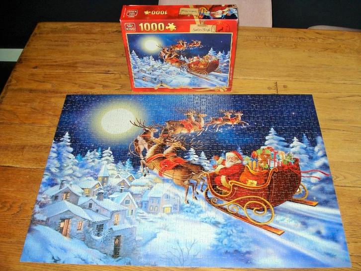 ZGAN - KING kerst puzzel - legpuzzel - 1000 pcs, Hobby en Vrije tijd, Denksport en Puzzels, Zo goed als nieuw, Legpuzzel, 500 t/m 1500 stukjes
