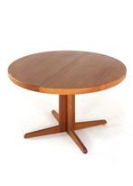 Ronde 2x verlengbare Deense eettafel vintage Deens, 100 tot 150 cm, -, -, 200 cm of meer