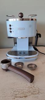 Delonghi icona vintage licht blauw, Gebruikt, Koffiemachine, Gemalen koffie, Ophalen of Verzenden