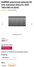KARWEI aluminium jaloezie 50 mm matzwart 160x180, Ophalen, Zwart, 150 tot 200 cm, Zo goed als nieuw