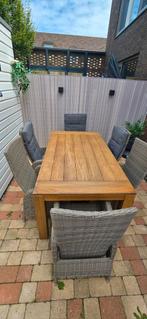 Tuintafel met 6 verstelbare stoelen en 6 kussens, Tuin en Terras, Tuinsets en Loungesets, Ophalen, Zo goed als nieuw, Tuinset