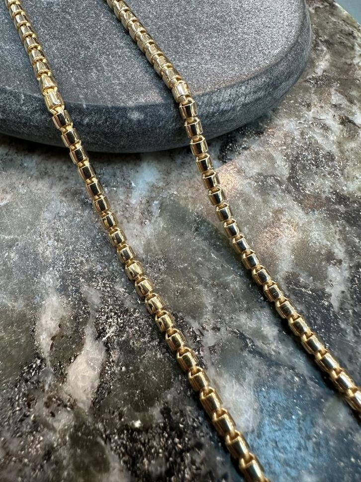 14K Massieve Gouden Ketting - Nieuw Italiaans Model, Sieraden, Tassen en Uiterlijk, Kettingen, Nieuw, Goud, Ophalen of Verzenden