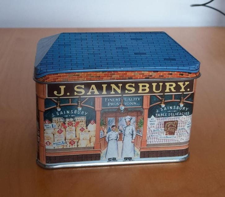 J. Sainsbury voorraadblik (GB 1987), Verzamelen, Blikken, Gebruikt, Overige, Overige merken, Ophalen of Verzenden