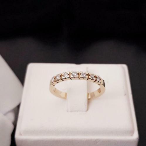 Gouden 14 karaats Ring met Diamanten, Sieraden, Tassen en Uiterlijk, Ringen, Nieuw, Dame, 17 tot 18, Goud, Goud, Met edelsteen