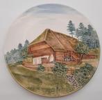 Groot keramische Duits Wandbord landschap met Boerderij, Antiek en Kunst, Ophalen of Verzenden