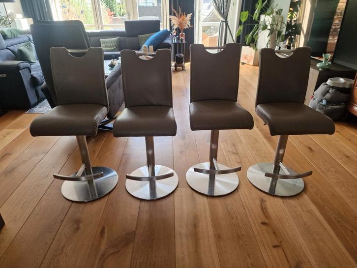 4 Barkrukken, Huis en Inrichting, Barkrukken, Gebruikt, 60 tot 90 cm, Ophalen