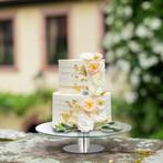 Draaibaar taartplateau op voet glas - nieuw in doos, Glas of Glazen, Nieuw, Ophalen of Verzenden, Glas