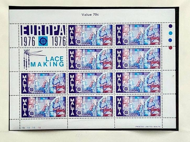 Malta 1976 Europa vel Lace Making postfris, Postzegels en Munten, Postzegels | Europa | Overig, Postfris, Overige landen, Verzenden