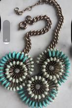 Vintage J.Crew Statement Ketting - Turquoise & Mint, Kunststof, Blauw, Ophalen of Verzenden, Zo goed als nieuw