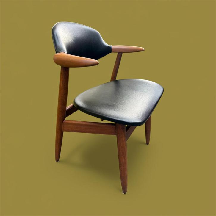 Koehoorn Stoel - Tijsseling/Hulmefa - Skai, Antiek en Kunst, Antiek | Meubels | Stoelen en Banken, Ophalen