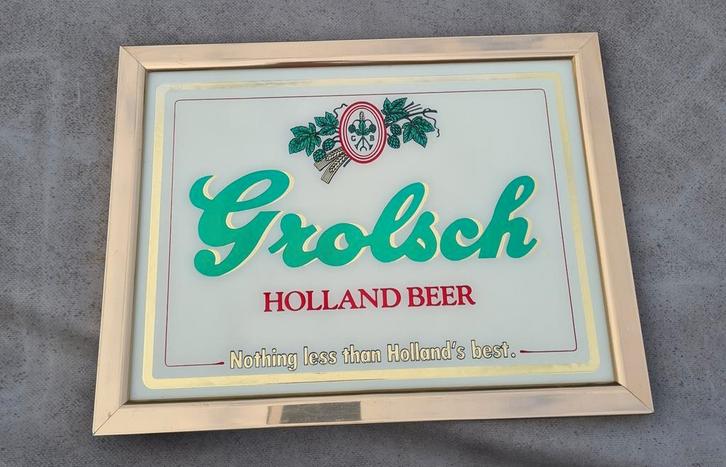 GROLSCH  EXPORT SPIEGEL VOOR IN UW MANCAVE, Verzamelen, Biermerken, Zo goed als nieuw, Reclamebord, Plaat of Schild, Grolsch, Ophalen