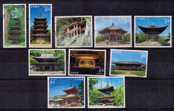 Postzegels uit Japan - K 5001 - tempels en pagodes, Postzegels en Munten, Postzegels | Azië, Gestempeld, Oost-Azië, Verzenden