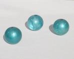 Turquoise kralen met gesponst effect (3 stuks), Verzenden, Nieuw, Kraal