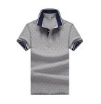 Grijze polka dots heren polo (stippen shirt XS S M L XL XXL), Verzenden, Nieuw, Overige maten, Grijs