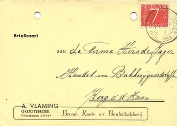 A. Vlaming, Grootebroek - 08.1953 - briefkaart beschikbaar voor biedingen