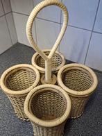 Vintage flessenmand flessendrager flessenhouder van riet, Ophalen of Verzenden, Huis en Inrichting