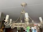 Hanglamp gietijzer met kaarsen vintage, Huis en Inrichting, Lampen | Kroonluchters, Ophalen, Gebruikt, Metaal, Vintage