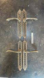 2xChique Deurklinken met Schild, klinken deurbeslag vintage, Antiek en Kunst, Antiek | Koper en Brons, Ophalen of Verzenden