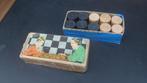 Doosje 40 houten damstenen damschijven / damspel / dammen, Een of twee spelers, Ophalen of Verzenden, Gebruikt