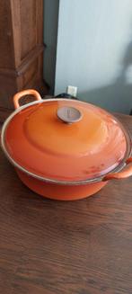 Zware oranje emaille pan, Antiek en Kunst, Antiek | Emaille, Ophalen