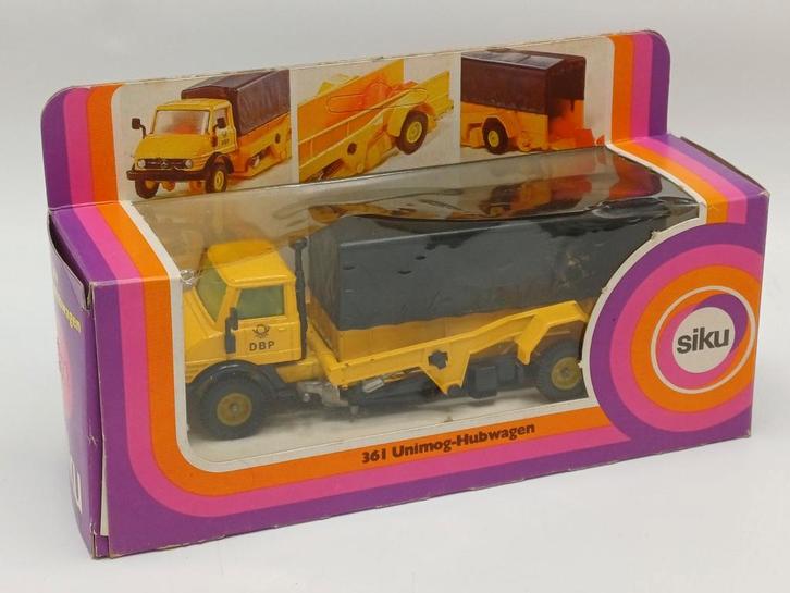 SIKU Unimog afzetcontainer 361, Hobby en Vrije tijd, Modelauto's | 1:50, Zo goed als nieuw, Bus of Vrachtwagen, SIKU, Ophalen of Verzenden