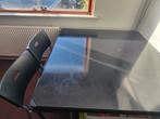 Zwarte eettafel met 6 stoelen, Huis en Inrichting, Tafels | Eettafels, Ophalen, 100 tot 150 cm, 50 tot 100 cm, Glas