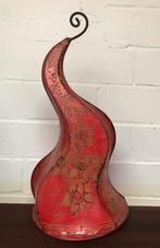 Rode leren lampenkap voor wandlamp, Ophalen of Verzenden