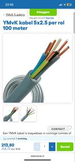 Draka YMVK kabel 5 x 2,5 mm2 - 100 meter, Doe-het-zelf en Verbouw, Ophalen, Nieuw, Kabel of Snoer