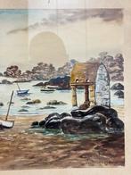 Raymond BLOSSIER 1925-13 Schilderij Calvaire zee Olieverf, Ophalen of Verzenden
