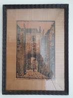 Ingelijste pentekening Koningspoort met passepartout SCH43a, Ophalen of Verzenden