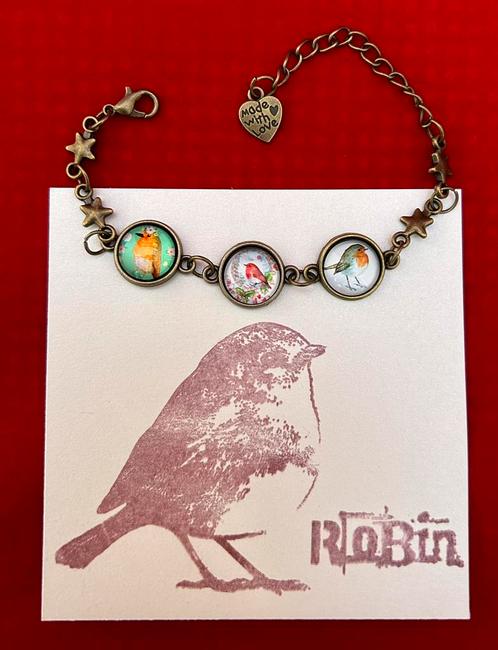 Koperkleur armband met 3 roodborstbedels, Sieraden, Tassen en Uiterlijk, Armbanden, Nieuw, Ophalen of Verzenden