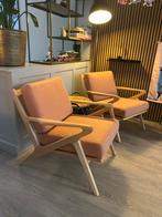 Roze Mid Century Stoel van Sissy Boy 2 stuks, Huis en Inrichting, Ophalen, Gebruikt, Minder dan 75 cm, 50 tot 75 cm