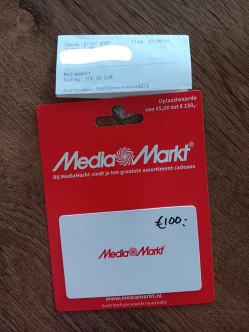 Te koop diverse Media Markt bonnen, Tickets en Kaartjes, Kortingen en Cadeaubonnen, Eén persoon, Cadeaubon