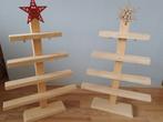 2 houten kerstboompjes, Ophalen, Gebruikt