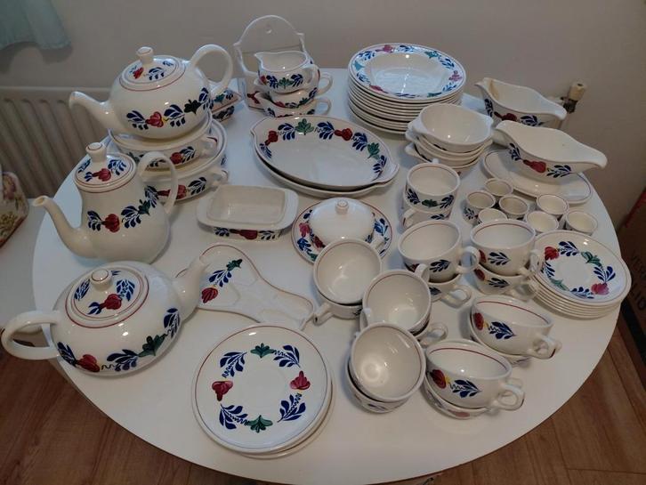 Boerenbont Servies, Huis en Inrichting, Keuken | Servies, Gebruikt, Overige typen, Boerenbont, Aardewerk, Ophalen