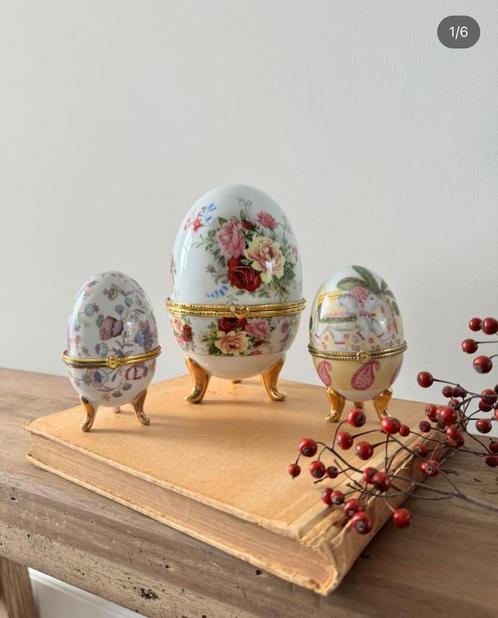 Vintage eieren/ snuisterij doosjes, Antiek en Kunst, Curiosa en Brocante, Ophalen of Verzenden