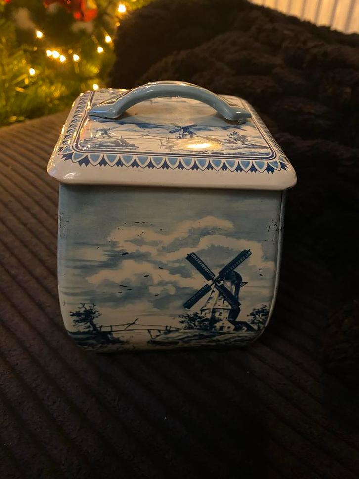 Vintage Royal Verkade Blik - Molens en Boten Zaandam, Verzamelen, Blikken, Gebruikt, Ophalen of Verzenden