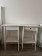 Ikea Hemnes Nachtkastje wit 2 stuks 46x35 cm, Huis en Inrichting, Tafels | Sidetables, Ophalen, Gebruikt, Vierkant, Minder dan 50 cm