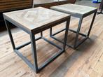 Salontafel / bijzettafel, vierkant oud hout Versailles, Huis en Inrichting, Tafels | Salontafels, Ophalen, 50 tot 100 cm, 50 tot 75 cm