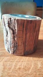 houten theelichtjes houder, Ophalen of Verzenden, Zo goed als nieuw, Hout, Kandelaar