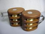 Houten blokken, drie-schijfs, 18 - 20 mm, teak, Watersport en Boten, Ophalen of Verzenden, Nieuw, Lijn of Blok