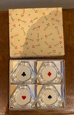 Vintage Kristallen Kaartspel Asbakken Set, Antiek en Kunst, Curiosa en Brocante, Ophalen of Verzenden