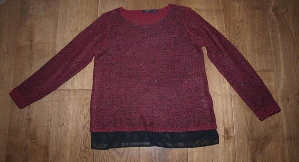 Rood Zwart Gemeleerde Trui met Glitter Esmara (44-46), Kleding | Dames, Truien en Vesten, Gedragen, Maat 42/44 (L), Rood, Ophalen of Verzenden