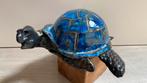 Turtle Schildpad Art met Azuurblauw Schild, Ophalen of Verzenden