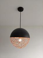 2 x hanglampen bol zwart koper diameter 35cm, Minder dan 50 cm, Ophalen of Verzenden, Zo goed als nieuw