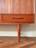 Vintage highboard teak hout Deens Design jaren 50/60/70, Ophalen, Gebruikt, Met deur(en), 150 tot 200 cm