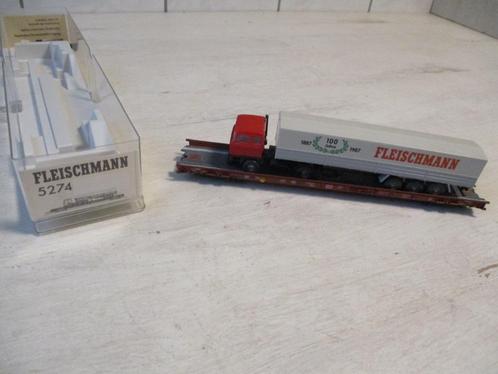 Fleischmann Rollende Landstrasse Wagen no 5274, Hobby en Vrije tijd, Modeltreinen | H0, Zo goed als nieuw, Wagon, Gelijkstroom