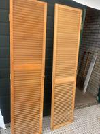 2 teakhouten louvre deuren 187 x 44 cm, Huis en Inrichting, Woonaccessoires | Kamerschermen, Ophalen of Verzenden, Zo goed als nieuw