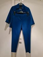 Koningsblauw pak - jasje 36, broek 40, Kleding | Dames, Maat 38/40 (M), Kostuum of Pak, Blauw, Ophalen of Verzenden