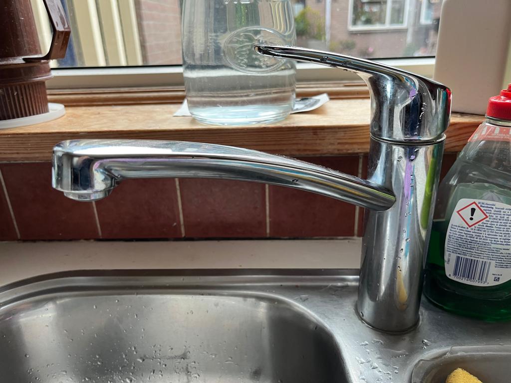 Hans Grohe mengkraan keuken kraan meng dubbele gootsteen, Huis en Inrichting, Keuken | Keukenelementen, Gebruikt, Minder dan 100 cm